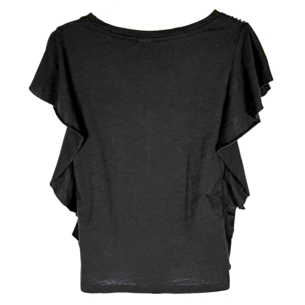 Cato Black Eyelet‎ Lace Top Womens M Cap Sleeve Boho Chic Cottagecore Whimsigoth - Picture 6 of 11